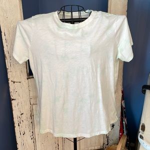 Athleta 1X white/mint green T-shirt